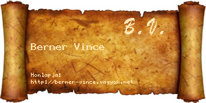 Berner Vince névjegykártya