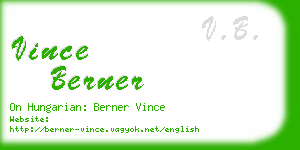 vince berner business card